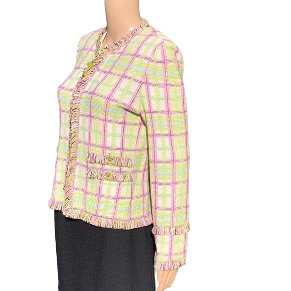 St. John Collection NWT multicolored jacket with fringe Sz 4 - Picture 9 of 16
